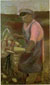 Scapitozzatrice, 1955 - olio/tela, 85 x 50 cm