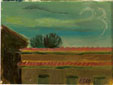 Paesaggio urbano - 1960, olio su carta oleata